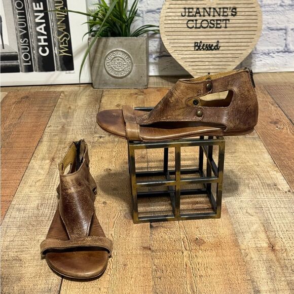 Bed Stu Soto tan rustic Brown Leather Sandals 10 - Picture 2 of 11